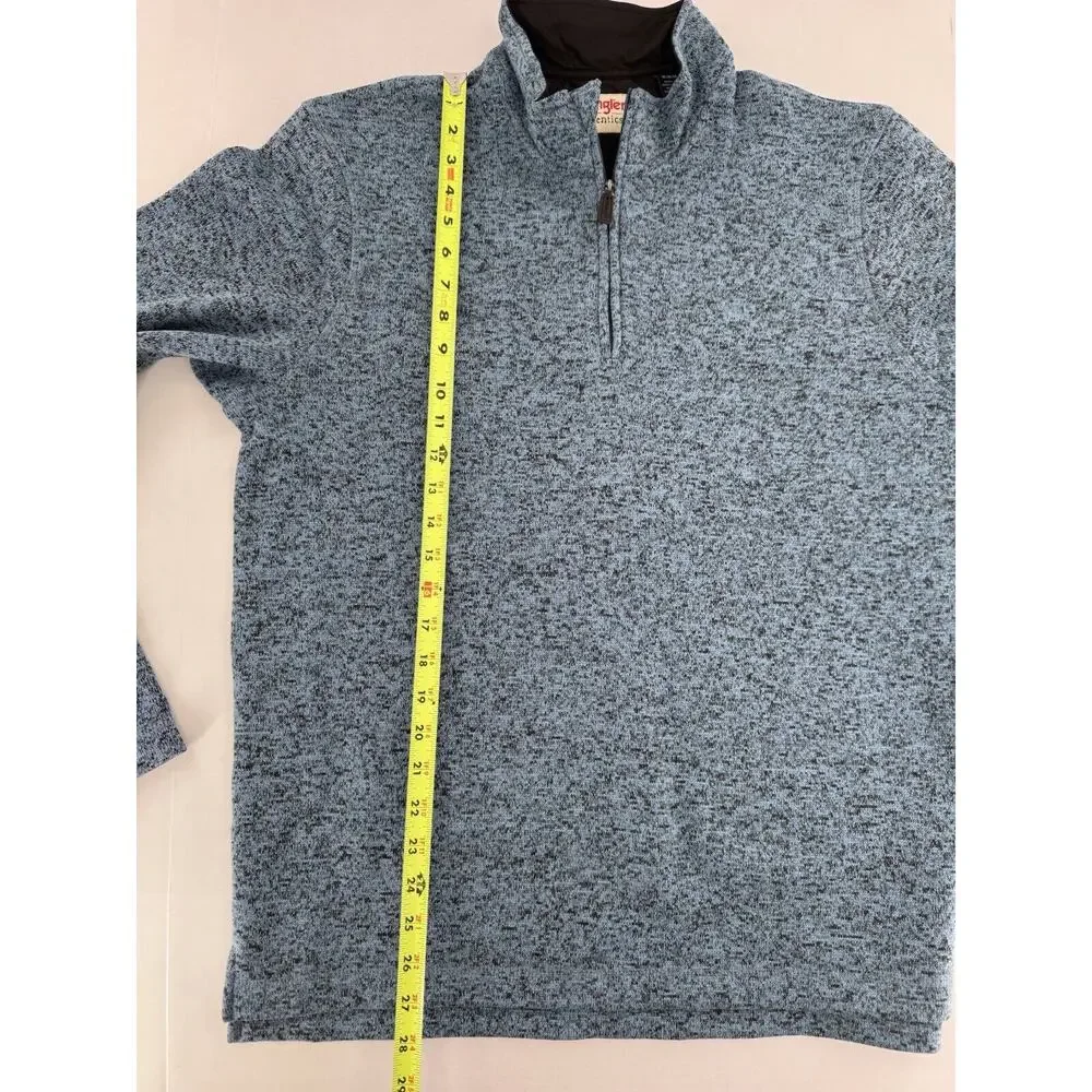 Wrangler George Strait Fleece Sweater Mens Sz M Western Work Farm Blue 1/4 Zip - Picture 8 of 15